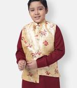 Namaskar Gold printed silk boys-blazer