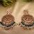 Green Copper Base Gold Plated Kundan Light Weight Earrings Maangtika Set Combo