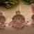 Pink Copper Base Gold Plated Kundan Light Weight Earrings Maangtika Set Combo