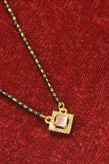 Pink diamond mangalsutra