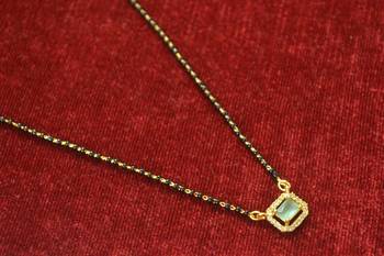 Green diamond mangalsutra 1