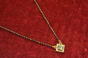 Green diamond mangalsutra 1