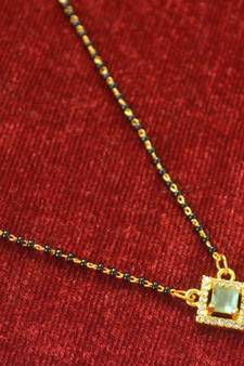 Green diamond mangalsutra