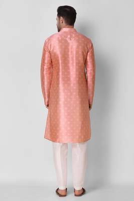 Koshin Peach Color Art Silk Square Digitally Printed Kurta For Festive & Wedding 3