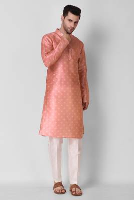 Koshin Peach Color Art Silk Square Digitally Printed Kurta For Festive & Wedding 5