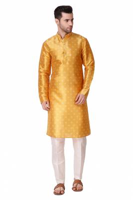 Koshin Yellow Color Art Silk Square Digitally Printed Kurta For Festive & Wedding 1