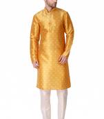 Koshin Yellow Color Art Silk Square Digitally Printed Kurta For Festive & Wedding