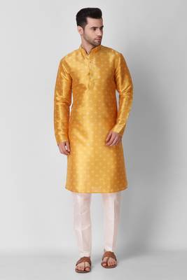 Koshin Yellow Color Art Silk Square Digitally Printed Kurta For Festive & Wedding 2