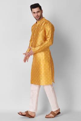 Koshin Yellow Color Art Silk Square Digitally Printed Kurta For Festive & Wedding 5