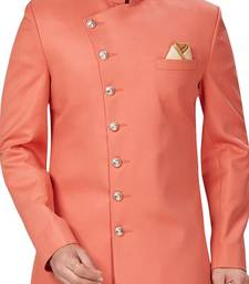 Beige embroidered art dupion silk sherwani