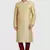 Fawn plain art dupion silk kurta-pajama