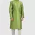 Green plain art dupion silk kurta-pajama