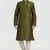 Green plain art dupion silk kurta-pajama
