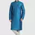Blue plain art dupion silk kurta-pajama