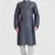 Grey plain art dupion silk kurta-pajama