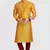Yellow plain art dupion silk kurta-pajama
