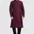 Maroon plain art dupion silk kurta-pajama
