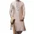 Beige embroidered art dupion silk kurta-pajama