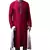 Red embroidered art dupion silk kurta-pajama