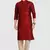 Red plain art dupion silk kurta-pajama