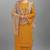 Mustard Embroidered Georgette Semi-Stitched Straight Suit Up To 42" Size