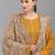 Mustard Embroidered Georgette Semi-Stitched Straight Suit Up To 42" Size