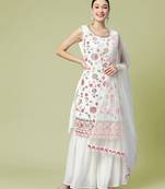 Georgette Sharara Suit White