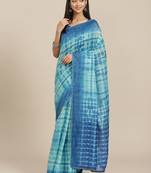 Blue Tie And Dye Sequin Work Cotton Fabric Designer Saree With Mirror Work Cotton Fabric Blouse