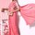 Pink Color Polyester Fabric Stunning Ruffles Saree With Fancy Simmery Blouse