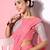 Pink Color Polyester Fabric Stunning Ruffles Saree With Fancy Simmery Blouse