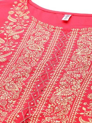 Pink printed rayon ethnic-kurtis 4