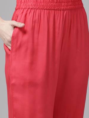 Pink printed rayon ethnic-kurtis 5