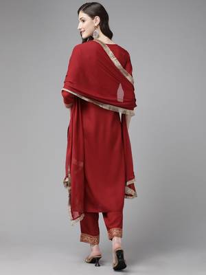 Red printed rayon ethnic-kurtis 3