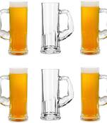 Funky Design Large Beer Mug With Handle, Transparent- B8