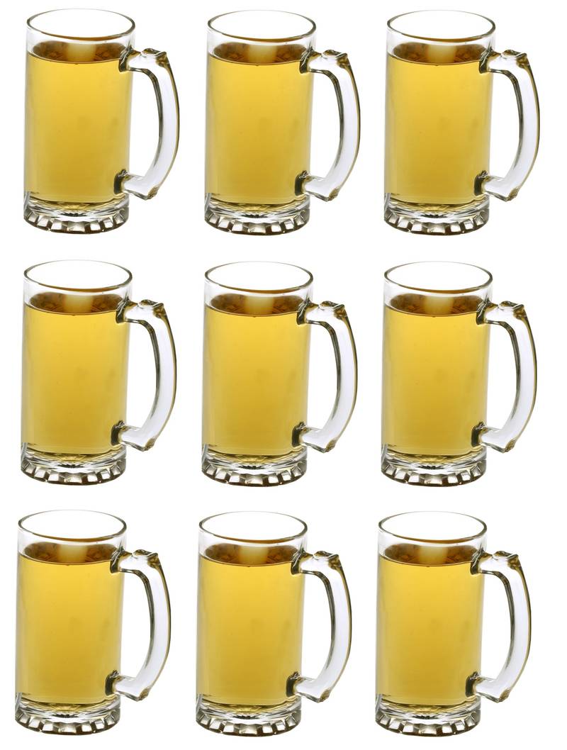 Multipurpose Food Grade Designer Transparent, Beer Mug/Glass Set With