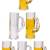 Multipurpose Food Grade Designer Transparent, Beer Mug/Glass Set With Handle, Set Of 6, Capacity 550 ML .