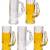 Multipurpose Food Grade Designer Transparent, Beer Mug/Glass Set With Handle, Set Of 6, Capacity 550 ML .