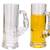 Multipurpose Food Grade Designer Transparent, Beer Mug/Glass Set With Handle, Set Of 6, Capacity 550 ML .