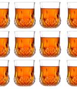 Designer Molded Water Juice TransparentMultipurpose Glass -A158, Pack Of 12, 180 Ml