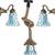 Afast New Combo 2 Elephant Shape Fitting Wall Lamp With Ceiling Lamp Rope Fitting With Hand Decorative 3 Matching Glass.