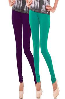 Multicolor plain cotton leggings