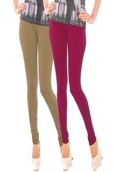 Multicolor plain cotton leggings