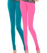 Multicolor plain cotton leggings