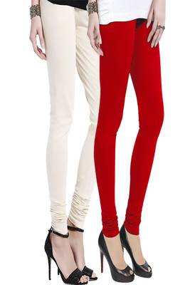 Multicolor plain cotton leggings 1