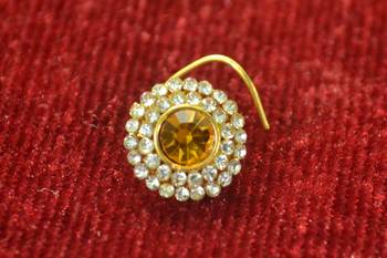 Yellow Shimmering gold floral diamond nosering or nosepin 1