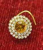 Yellow Shimmering gold floral diamond nosering or nosepin