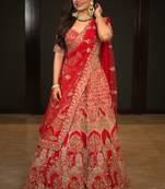 Red Luchnowni Lehenga