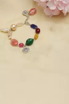 Green pearls, natural stones, faux emerald bracelets