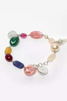Green pearls, natural stones, faux emerald bracelets