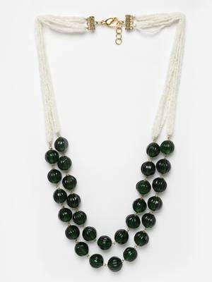 Green pearls, natural stones, faux emerald necklaces 3